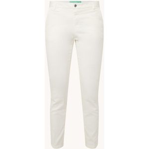 Benetton High waist slim fit cropped chino met steekzakken