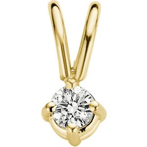 Diamond Point Geelgouden solitair groeibriljant hanger, 0.04 ct. 0.04 ct diamant Groeibriljant