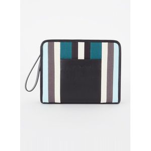 Emporio Armani Clutch van canvas met streepprint en logo