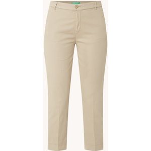 Benetton Mid waist slim fit cropped chino met steekzakken