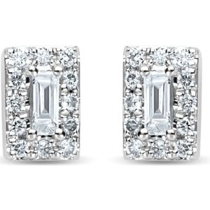 Diamond Point Witgouden oorsieraden, 0.18 ct diamant, Petite Romance