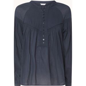 Penn & Ink Semi-transparante blouse van biologisch katoen met ballonmouw