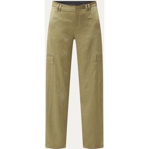 DRYKORN Ductile high waist wide fit cargobroek van satijn met steekzakken