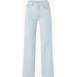 Lois Mid waist cropped flared fit jeans met lichte wassing