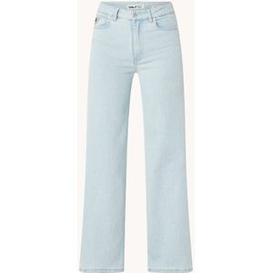 Lois Mid waist cropped flared fit jeans met lichte wassing