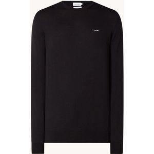 Calvin Klein Fijngebreide trui in zijdeblend met logo