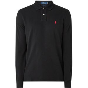 Ralph Lauren Custom Slim fit polo van piqué katoen met lange mouw