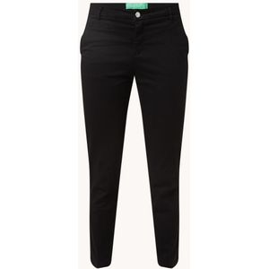 Benetton High waist slim fit cropped chino met steekzakken