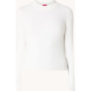 HUGO BOSS Sarphammy ribgebreide longsleeve met opstaande kraag