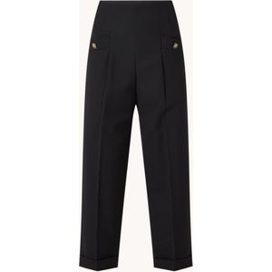 Sandro High waist straight fit culotte met pantalon en sierknopen