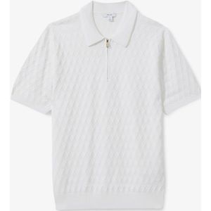 Reiss Rizzo regular fit polo met halve rits