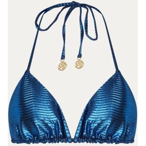 Luli Fama Midnight Waves triangel bikinitop met metallic finish