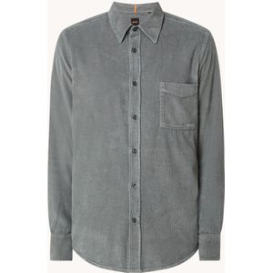 HUGO BOSS Relegant regular fit overshirt van corduroy met borstzak