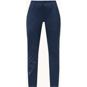 Expresso High waist slim fit pantalon van satijn met steekzakken