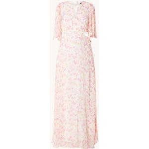 Maje Maxi jurk met bloemenprint en cut-out detail