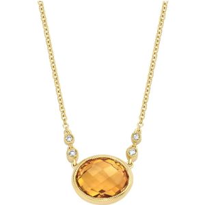 Diamond Point Geelgouden collier 1.85 ct citrien Philosophy