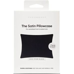 Veganboost - Satin Pillowcase - Lava Stone Black - Kussensloop