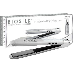 Biosilk - Titanium Stijltang - Zilver - Inclusief gratis Silk Therapy 67ml