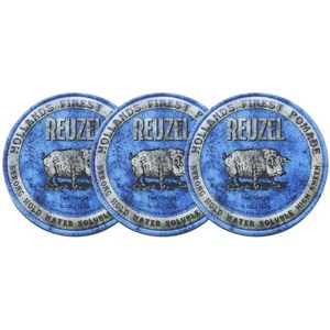 Strong Hold Water Soluble Pomade (Blauw) 3-Pack - 3x113gr.