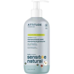 Attitude - Sensitive Natural Baby Oatmeal - Shampoo en Wasgel - 473 ml - Voor Gevoelige Huid