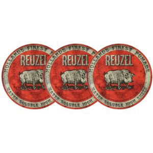 High Sheen - Pomade - Rood - 3-Pack - 3x113gr.
