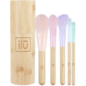 Makeup Brush Set + Bamboo Houder - 5st.