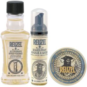Reuzel - Wood & Spice Set - 100ml Aftershave - 70ml Beard Foam - 35gr Beard Balm