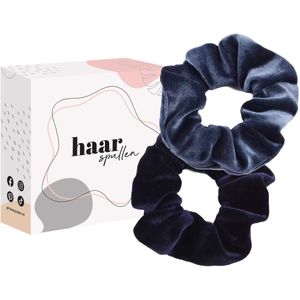 All About The Blues Scrunchie Duo Set - Dark Blue & Navy Blue