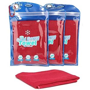 Cool Down Towel - Koelhanddoek - 3x Rood