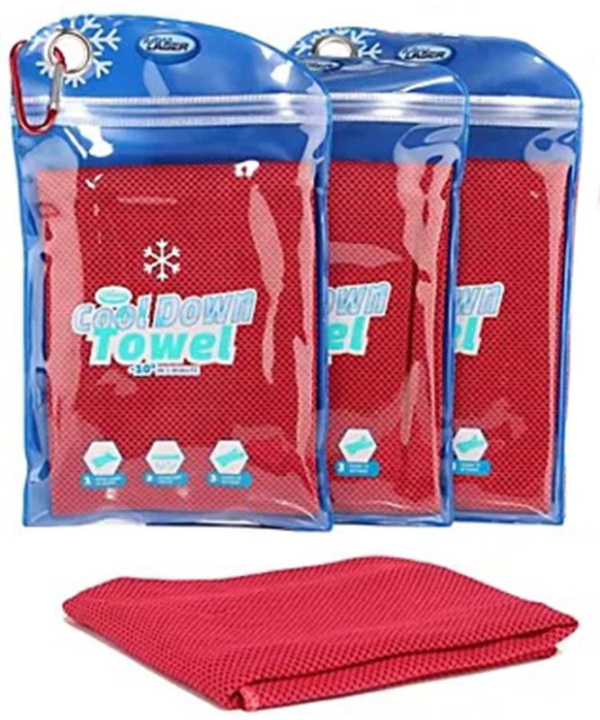Cool Down Towel - Koelhanddoek - 3x Rood