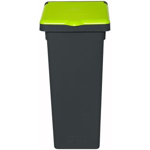 Plafor Fit Afvalemmer met Gesloten Deksel 20L – Recycling – Grijs/Groen