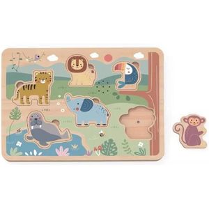 Tooky Toy: Houten vormenpuzzel met geluidseffecten - Dieren
