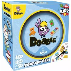 Dobble Kids kaartspel met instructies in het Hongaars.
