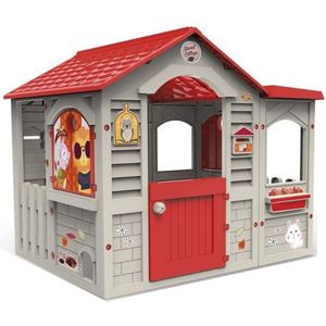 Speelhuisje met rood dak - 104x103x122cm