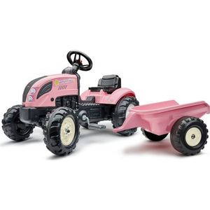 Country Star tractor met aanhanger - roze