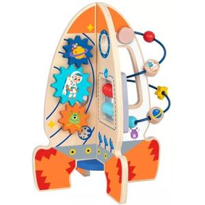 Tooky Toy: Raketra-vormige 3D activiteitsbord, hout