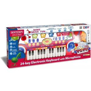 Bontempi: Synthesizer met 24 toetsen, met microfoon - rood