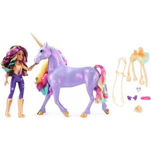 Unicorn Academy - Sophia & Regenboog Lichtmagie Wildstar - Modepop met Interactieve Eenhoorn met licht geluid en muziek