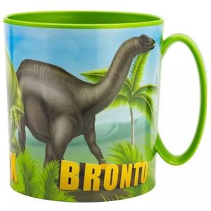 Beker met dinosaurussenpatroon, magnetronbestendig, van kunststof