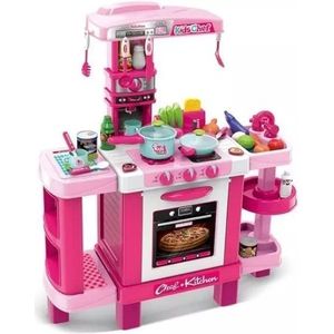 Speelgoedkeuken met geluid en licht - 39 accessoires, roze