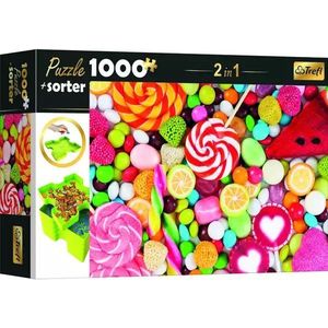Trefl: Kleurrijke snoepjes - puzzel van 1000 stukjes + cadeau sorteerschaal