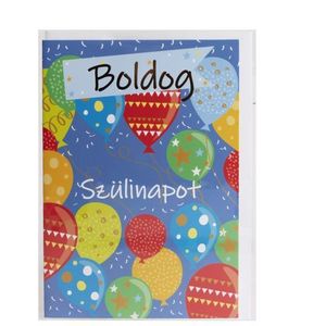 Gefeliciteerd met je verjaardag Hongaarse taal - 13 x 19 cm - blauw