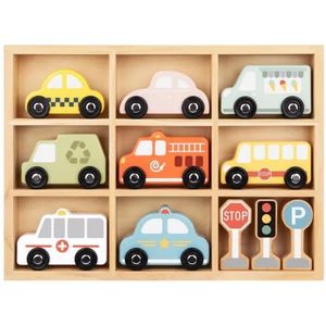 Tooky Toy: Voertuigen en verkeer speelset, hout