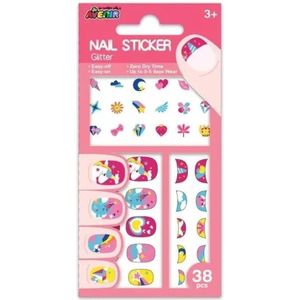 Avenir - Glinsterende Nagelstickerset - Eenhoorns - 38 Stickers