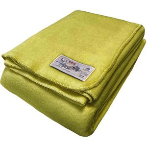 AaBe merino wollen deken (160 x 240 cm)-Geel