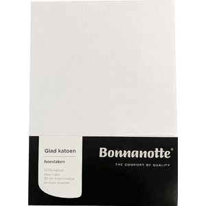 Bonnanotte 100% katoenen hoeslaken-Wit-90 x 210 cm