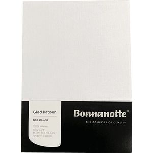 Bonnanotte 100% katoenen hoeslaken-Wit-140 x 200 cm