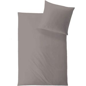 Hefel 100% Tencel dekbedovertrek + kussensloop-1-persoons (140 x 200/220 cm)-Taupe