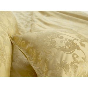 Sichou 100% moerbeiboom zijden dekbedovertrek Jacquard gold, Special Edition!-Lits-jumeaux (240 x 220 cm) inclusief kussenslopen