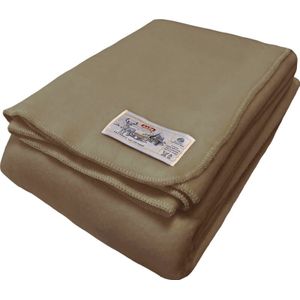 AaBe Merino wollen deken (240 x 220 cm)-Camel